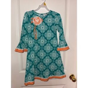 Rare Editions Orange/Teal Dress Girls Size‎ 12